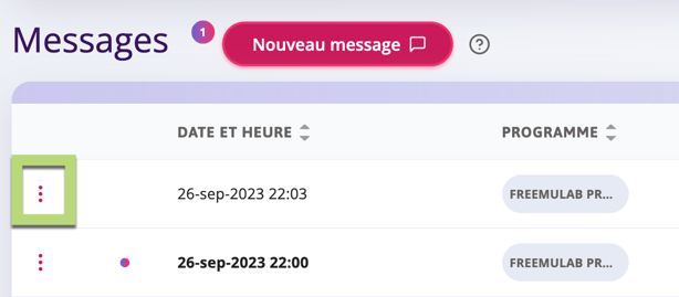 a screenshot of ellipsis to view the message or mark it as read/unread
