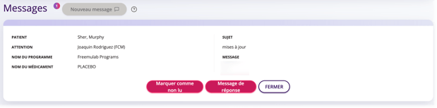 Capture d'écran montrant ce qui s'affiche lorsque vous cliquez sur "Voir le message".