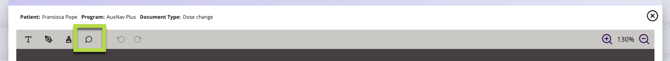 A preview of the top left hand side where you can leave a comment on a supporting document
