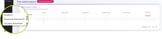 Option to renew with alternate PA is displayed here.