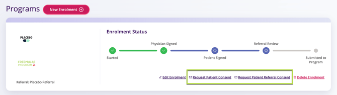 A screenshot indicating where to locate the patient consents.
