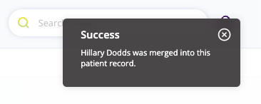 A confirmation of a successful merge is shown here.