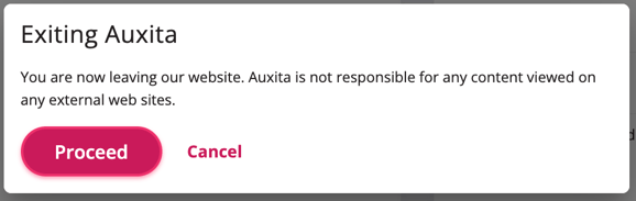 Existing Auxita warning is shown here.