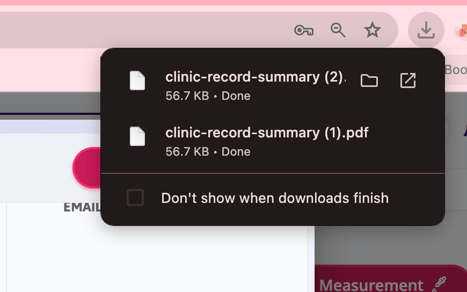 The PDF downloaded to your computer is shown in the image.
