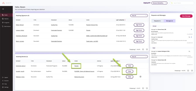 How to view enrolments assigned to you from the home dashboard.