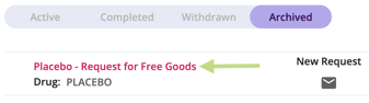 Even after archiving, the form remains accessible for review by clicking the pink form name.