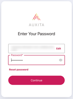 Screen capture of the password being filled in