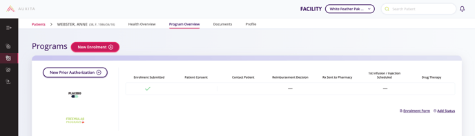 Program Overview page displaying the submitted enrolment.